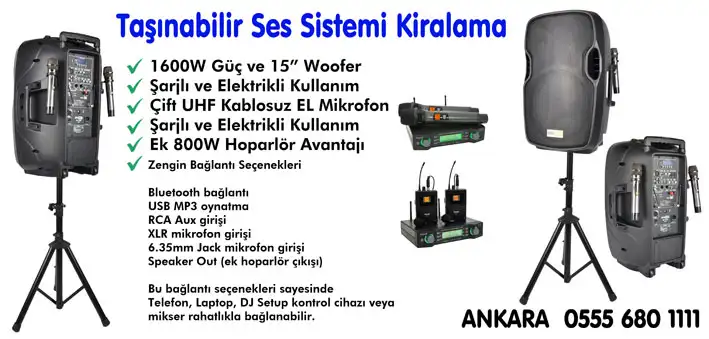 Taşınabilir Ses Sistemi Kiralama Ankara Seyyar ses sistemi