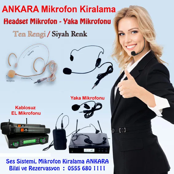 Ankara Mikrofon Kiralama Kiralık Headset Mikrofon Kablosuz wireless EL Mikrofonu